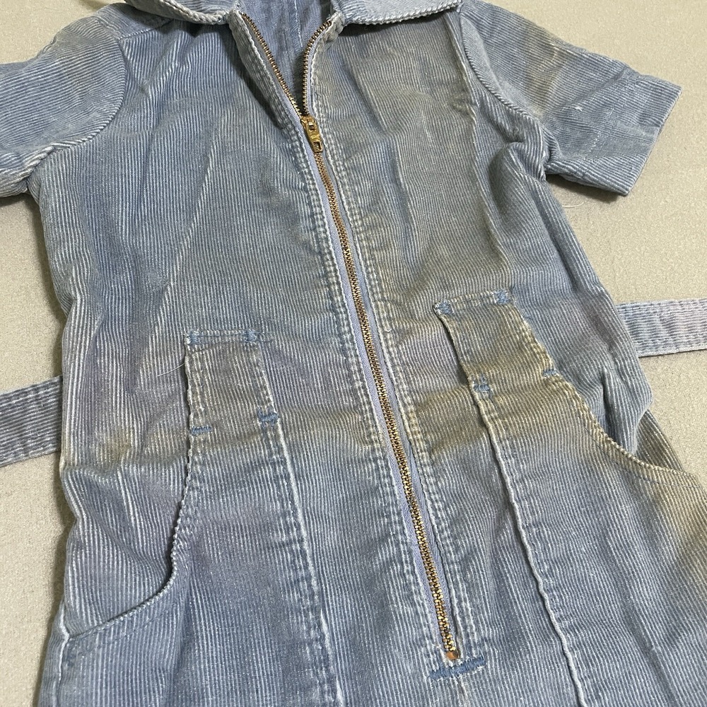 Vintage Blue Corduroy‎ Jumpsuit made in USA 70s Bell bottoms FARAH 4T? Toddler - Picture 15 of 16
